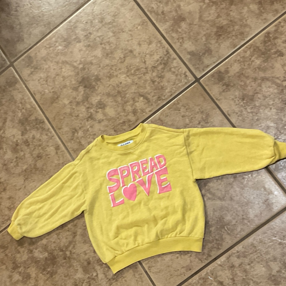 Old Navy Yellow Sweatshirt with Pink Graphic